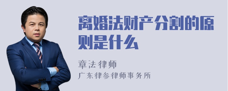 离婚法财产分割的原则是什么