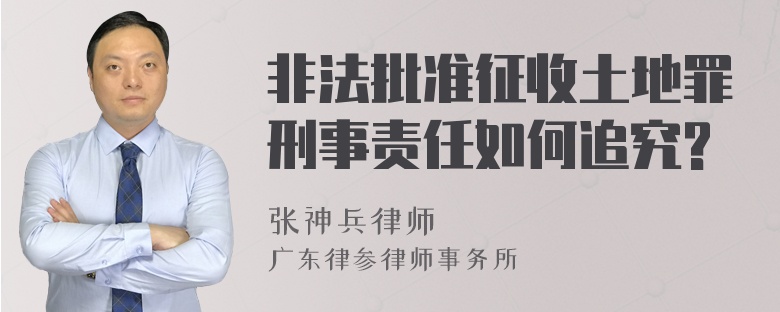 非法批准征收土地罪刑事责任如何追究?