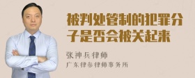 被判处管制的犯罪分子是否会被关起来