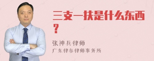 三支一扶是什么东西？