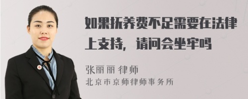 如果抚养费不足需要在法律上支持，请问会坐牢吗