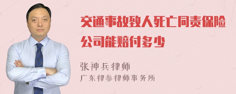 交通事故致人死亡同责保险公司能赔付多少