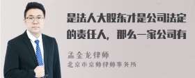 是法人大股东才是公司法定的责任人，那么一家公司有