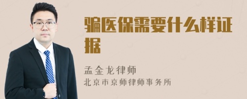 骗医保需要什么样证据