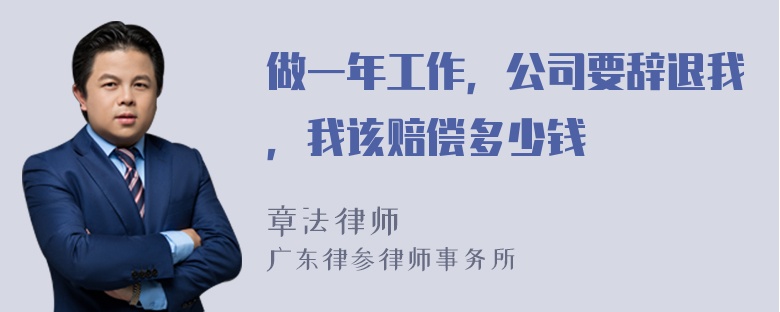 做一年工作，公司要辞退我，我该赔偿多少钱