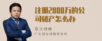 注册2000万的公司破产怎么办