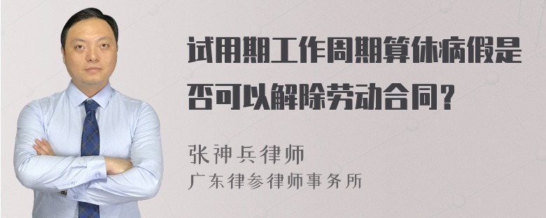 试用期工作周期算休病假是否可以解除劳动合同？