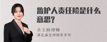 监护人责任险是什么意思?