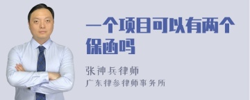 一个项目可以有两个保函吗