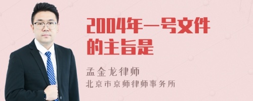 2004年一号文件的主旨是