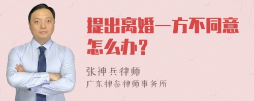 提出离婚一方不同意怎么办？