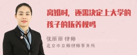 离婚时，还需决定上大学的孩子的抚养权吗