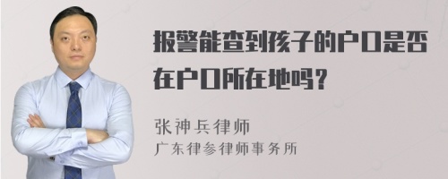 报警能查到孩子的户口是否在户口所在地吗？