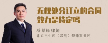 无权处分订立的合同效力是待定吗