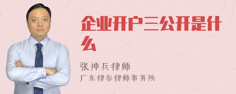 企业开户三公开是什么