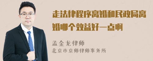 走法律程序离婚和民政局离婚哪个效益好一点啊