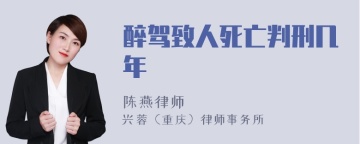 醉驾致人死亡判刑几年