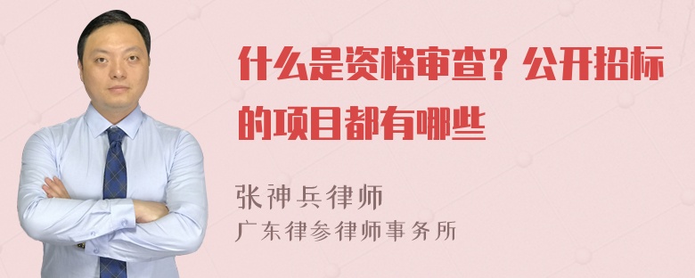 什么是资格审查？公开招标的项目都有哪些