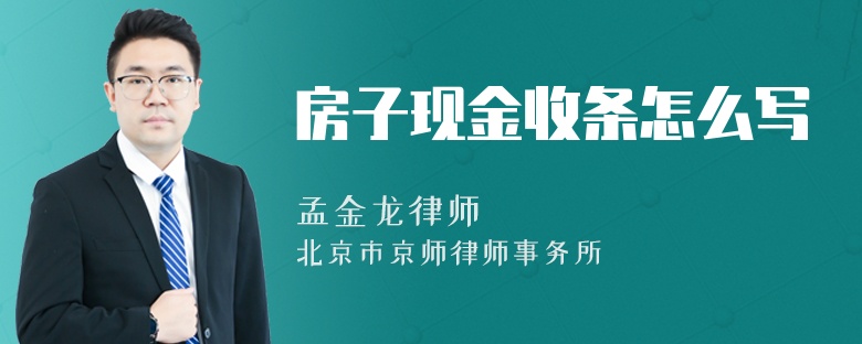 房子现金收条怎么写