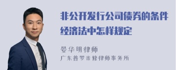 非公开发行公司债券的条件经济法中怎样规定