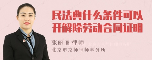 民法典什么条件可以开解除劳动合同证明