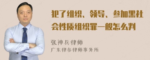 犯了组织、领导、参加黑社会性质组织罪一般怎么判