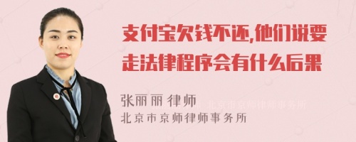 支付宝欠钱不还,他们说要走法律程序会有什么后果