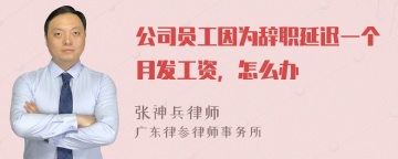 公司员工因为辞职延迟一个月发工资，怎么办