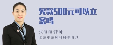 欠款500元可以立案吗