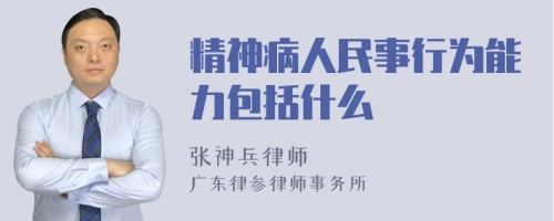 精神病人民事行为能力包括什么