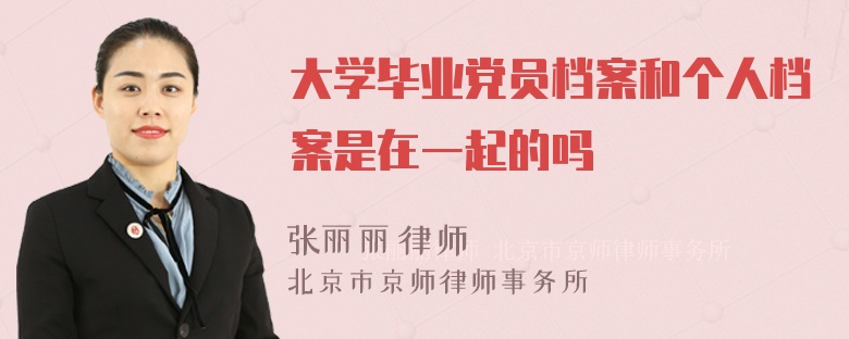 大学毕业党员档案和个人档案是在一起的吗