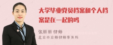 大学毕业党员档案和个人档案是在一起的吗