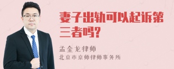 妻子出轨可以起诉第三者吗?