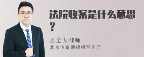 法院收案是什么意思？