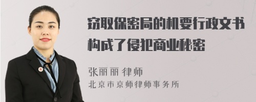 窃取保密局的机要行政文书构成了侵犯商业秘密