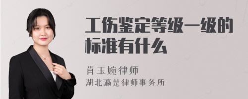 工伤鉴定等级一级的标准有什么