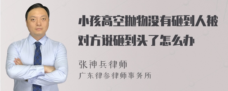 小孩高空抛物没有砸到人被对方说砸到头了怎么办