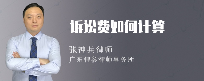 诉讼费如何计算