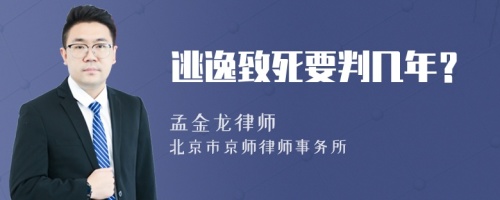 逃逸致死要判几年？