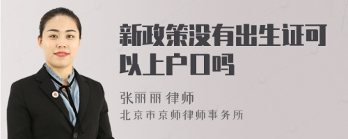 新政策没有出生证可以上户口吗