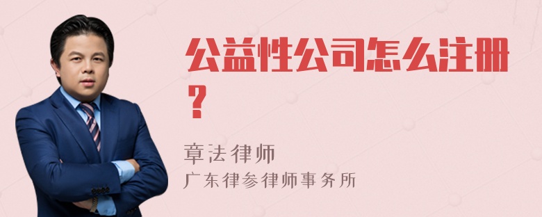 公益性公司怎么注册？