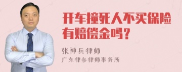 开车撞死人不买保险有赔偿金吗？