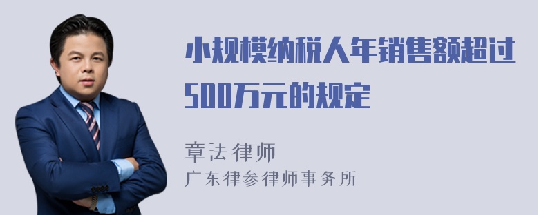 小规模纳税人年销售额超过500万元的规定