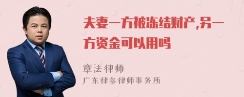 夫妻一方被冻结财产,另一方资金可以用吗