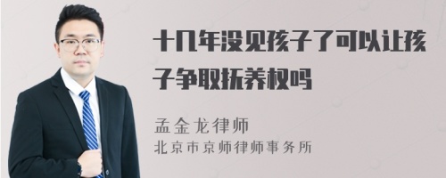 十几年没见孩子了可以让孩子争取抚养权吗