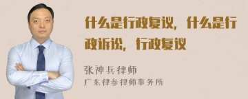 什么是行政复议，什么是行政诉讼，行政复议