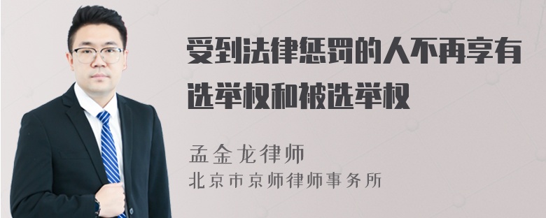 受到法律惩罚的人不再享有选举权和被选举权