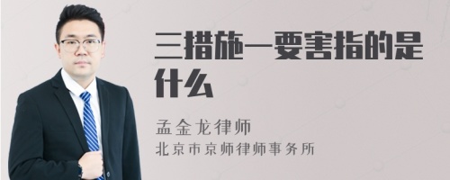 三措施一要害指的是什么