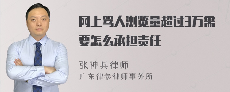 网上骂人浏览量超过3万需要怎么承担责任