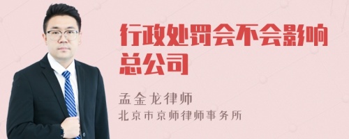 行政处罚会不会影响总公司